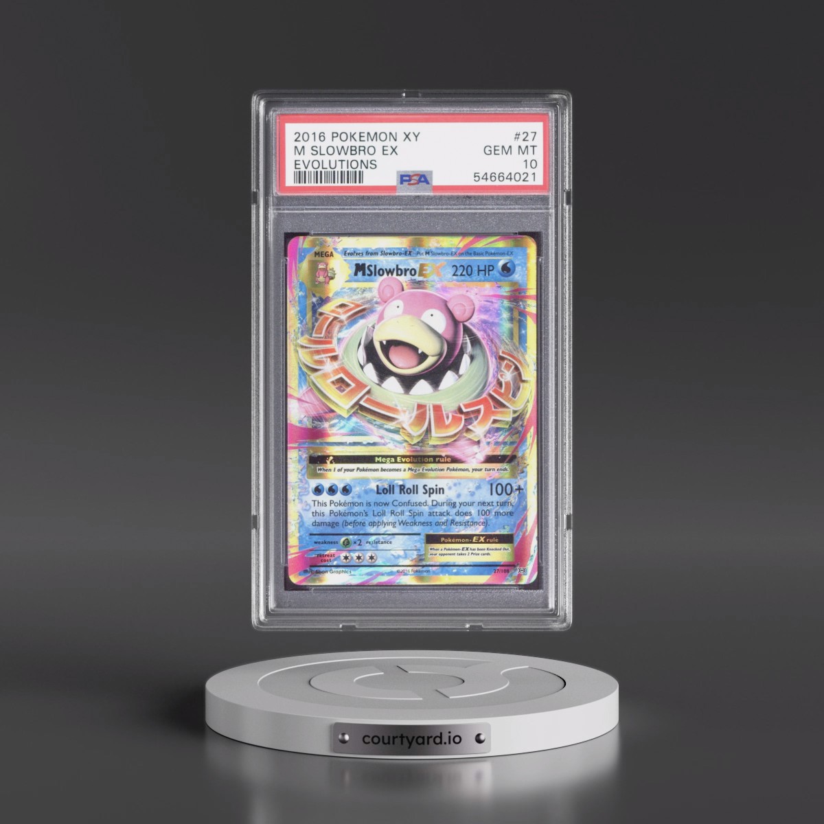 2016 Pokémon XY Evolutions #27 M Slowbro EX - Holo (PSA 10 GEM MINT)