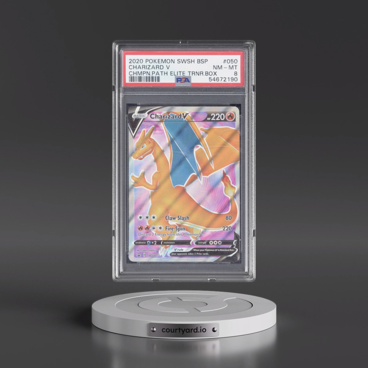 2020 Pokémon Swsh Black Star Promo #050 Charizard V - Holo Champion's Path Elite Trainer Box (PSA 8 NM-MT)