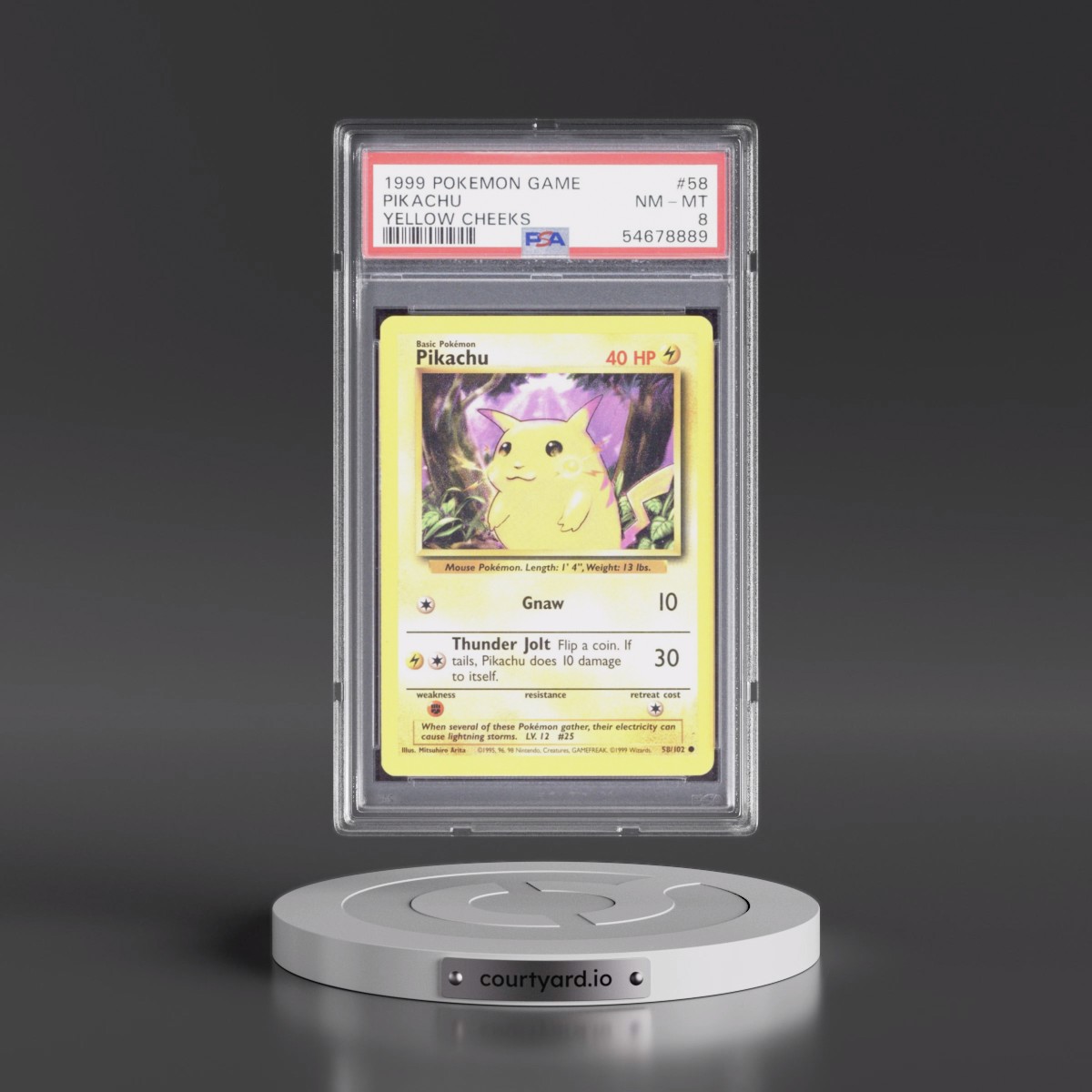 1999 Pokémon Game #58 Pikachu - Yellow Cheeks (PSA 8 NM-MT)