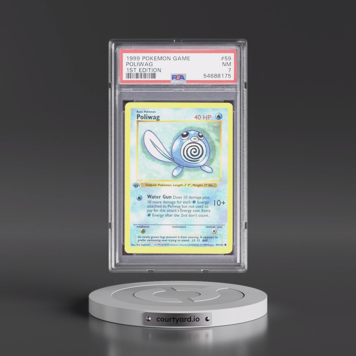 1999 Pokémon Game #59 Poliwag - 1st Edition (PSA 7 NM)