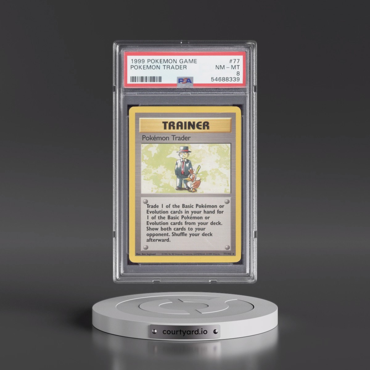 1999 Pokémon Game #77 Pokemon Trader (PSA 8 NM-MT)