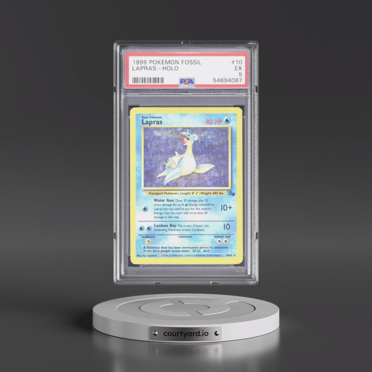 1999 Pokémon Fossil #10 Lapras - Holo (PSA 5 EX)