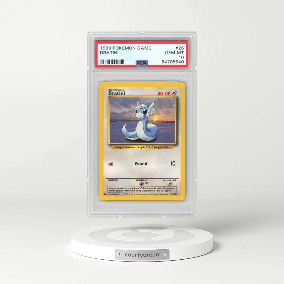 1999 Pokémon Game #26 Dratini (PSA 10 GEM MINT)