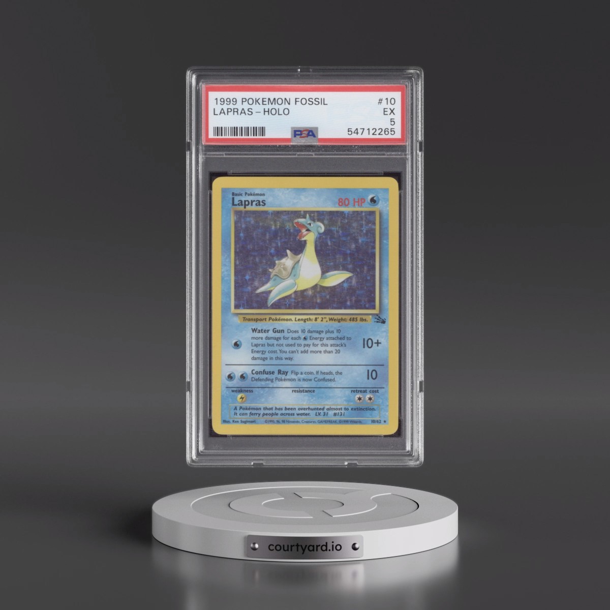 1999 Pokémon Fossil #10 Lapras - Holo (PSA 5 EX)
