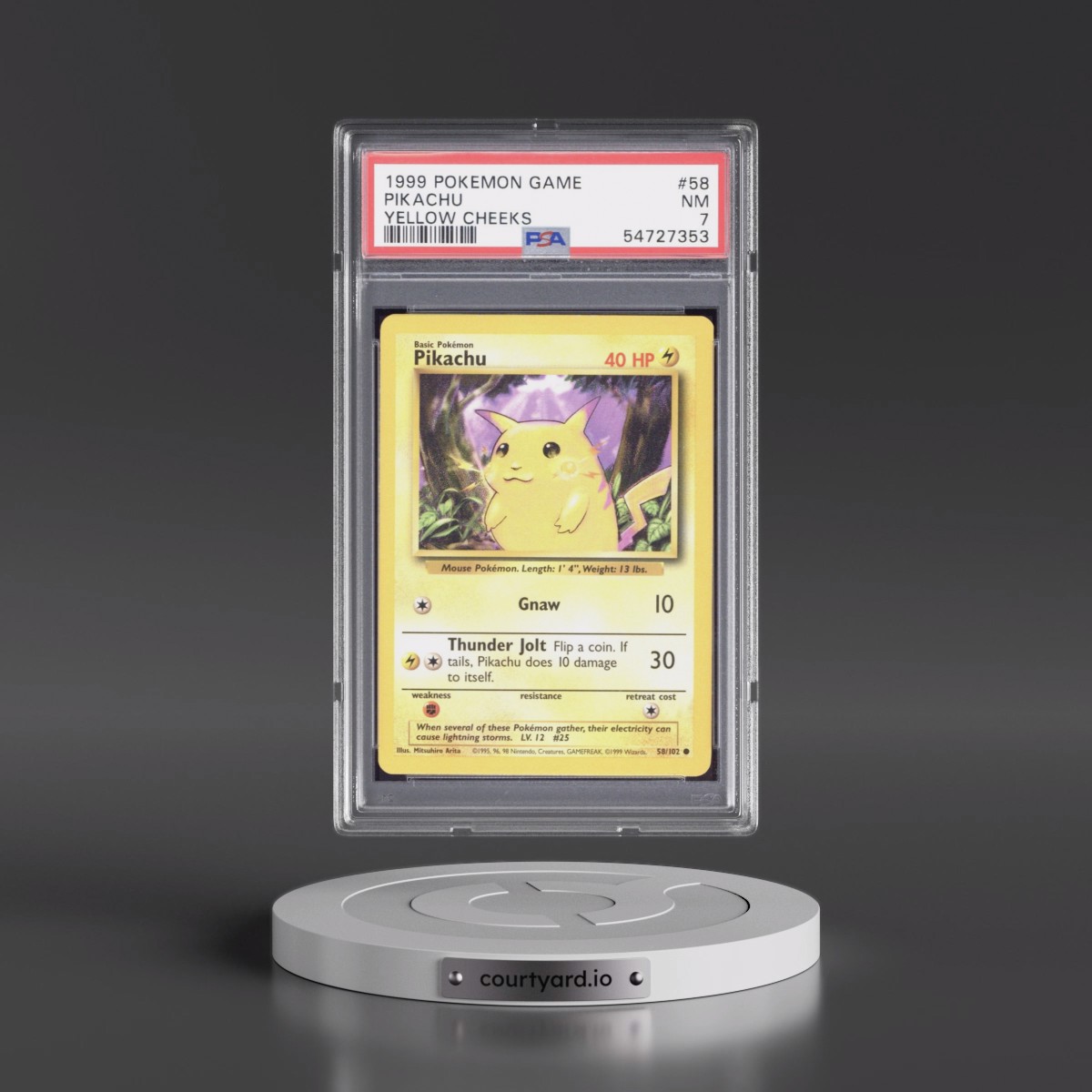 1999 Pokémon Game #58 Pikachu - Yellow Cheeks (PSA 7 NM)