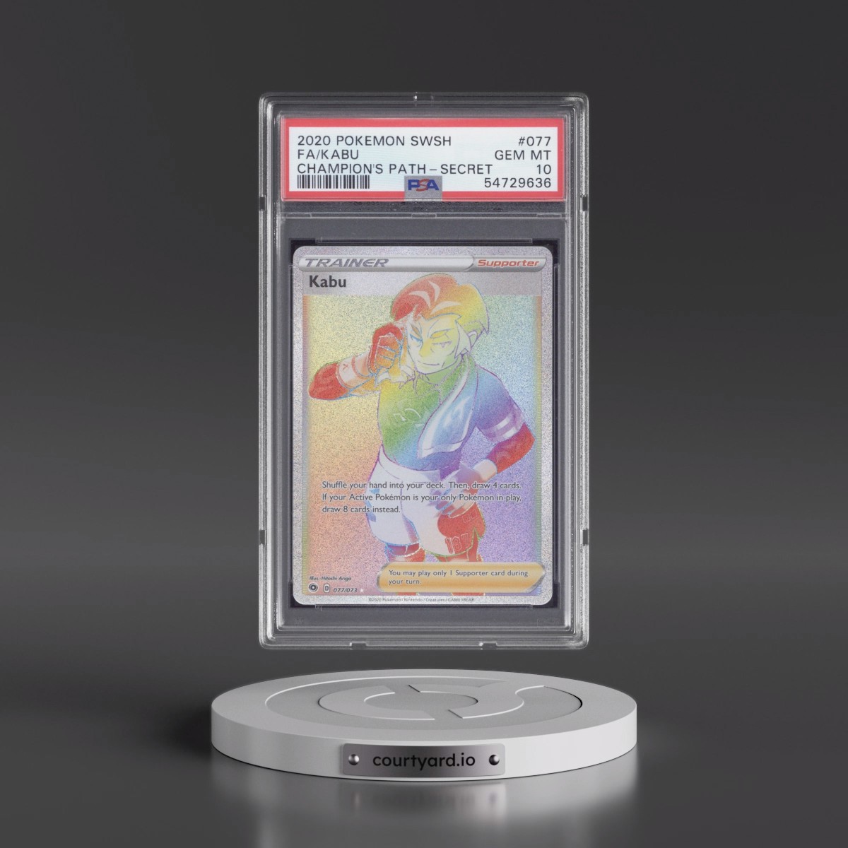 2020 Pokémon Sword & Shield Champion's Path Kabu - Full Art Secret #077 PSA 10