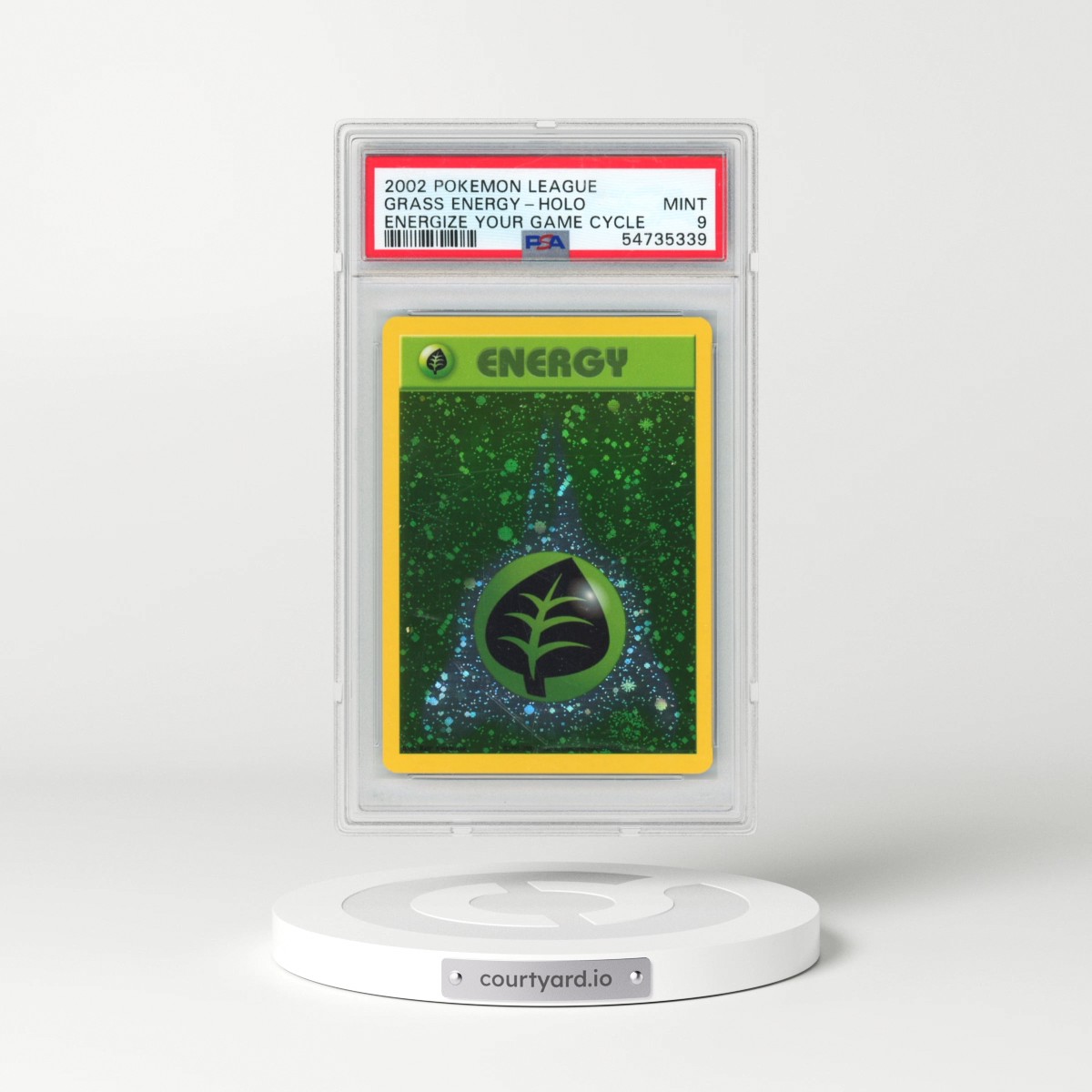 2002 Pokémon League Energize Your Game Cycle Grass Energy - Holo (PSA 9 MINT)