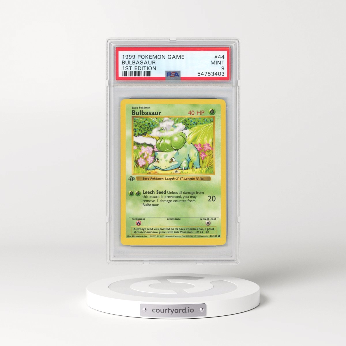 1999 Pokémon Game #44 Bulbasaur - 1st Edition (PSA 9 MINT)