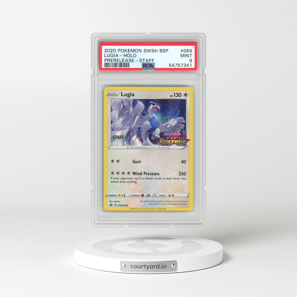 2020 Pokémon Swsh Black Star Promo #069 Lugia - Holo Prerelease-Staff (PSA 9 MINT)
