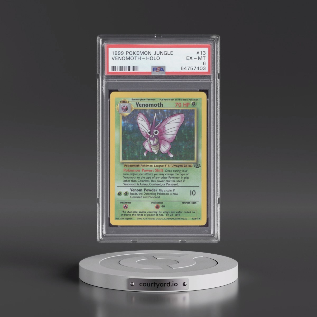 1999 Pokémon Jungle #13 Venomoth - Holo (PSA 6 EX-MT)