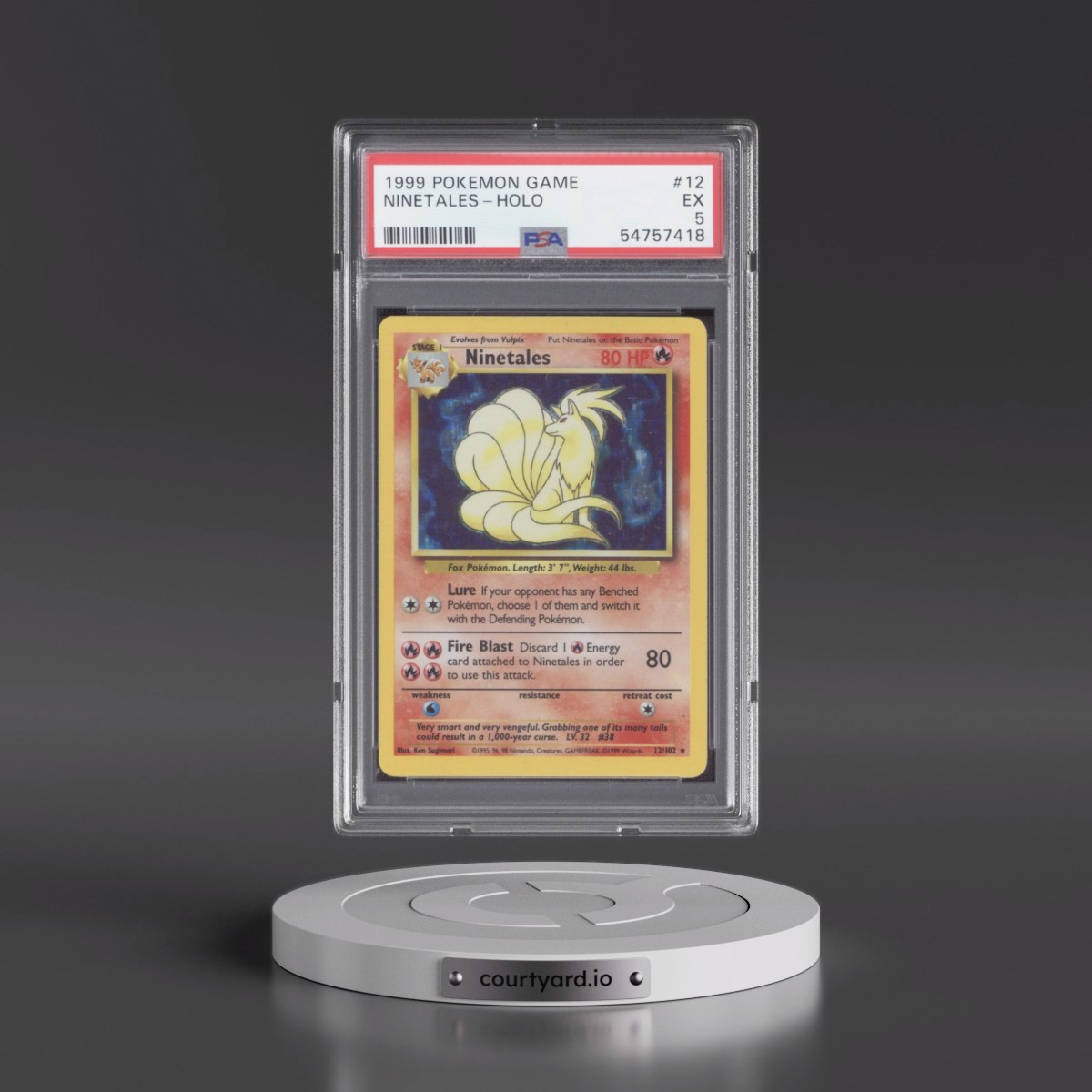 1999 Pokémon Game #12 Ninetales - Holo (PSA 5 EX)