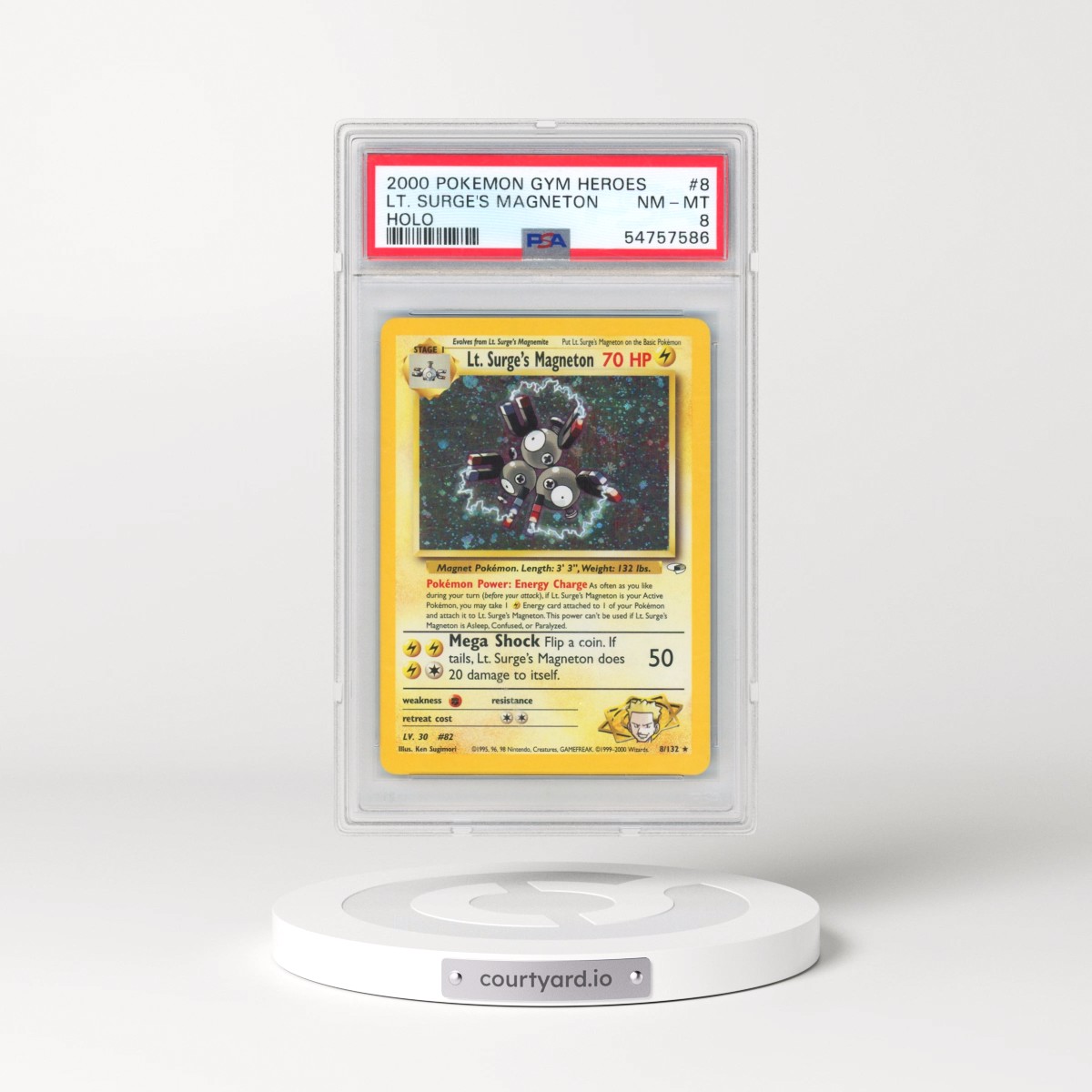 2000 Pokémon Gym Heroes #8 LT. Surge's Magneton - Holo (PSA 8 NM-MT)
