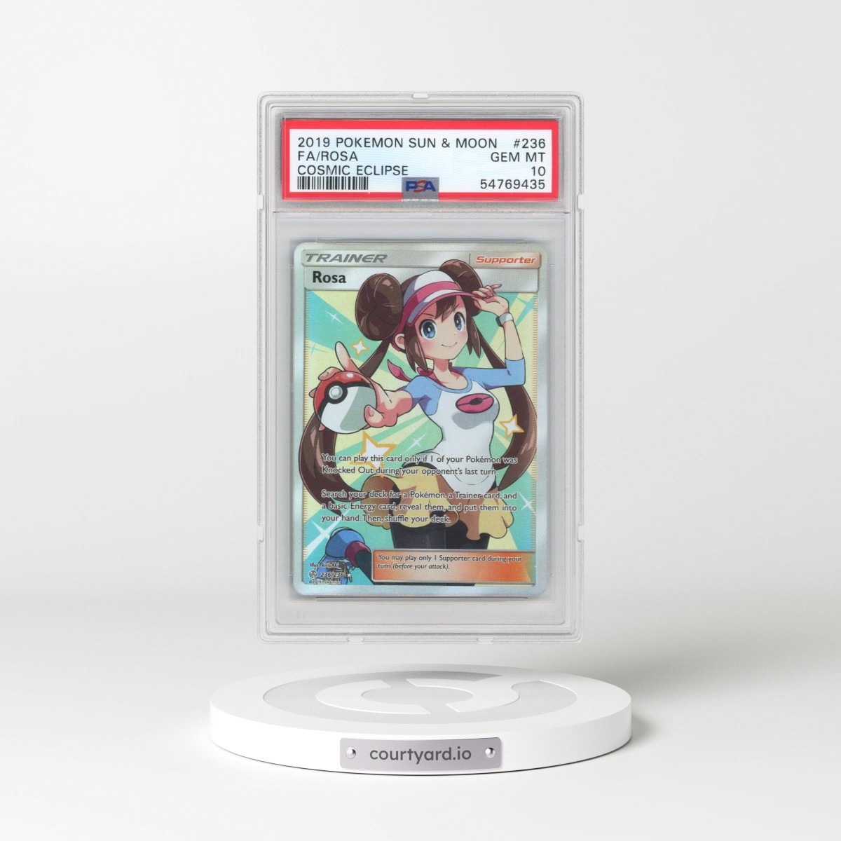 2019 Pokémon Sun & Moon Cosmic Eclipse #236 Rosa - Full Art (PSA 10 GEM MINT)