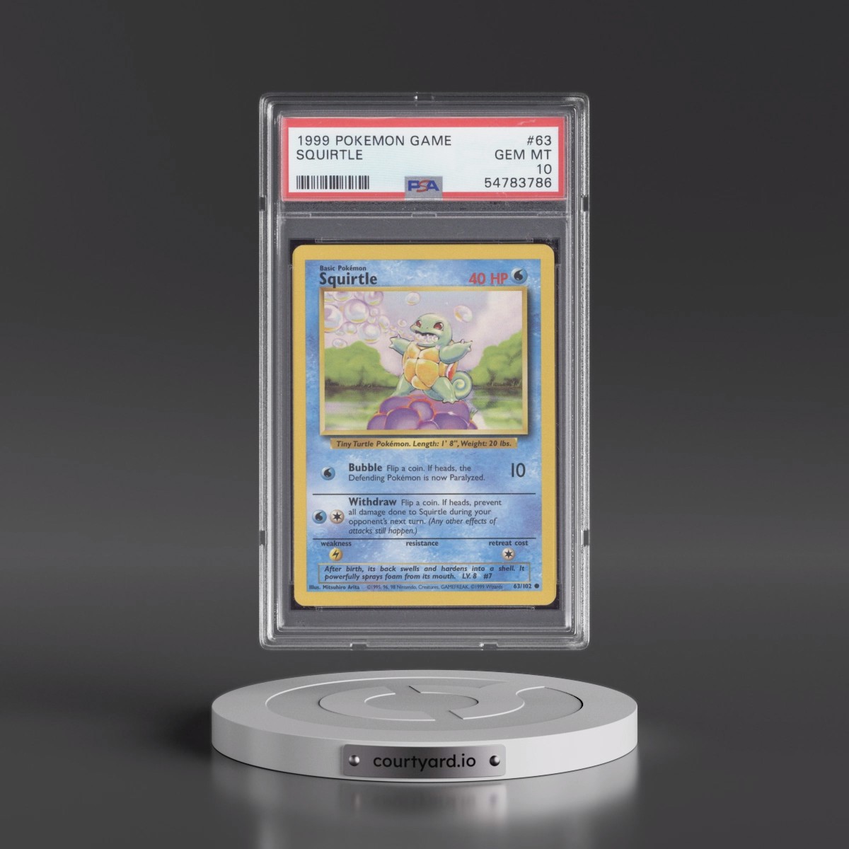 1999 Pokémon Game Squirtle #63 PSA 10