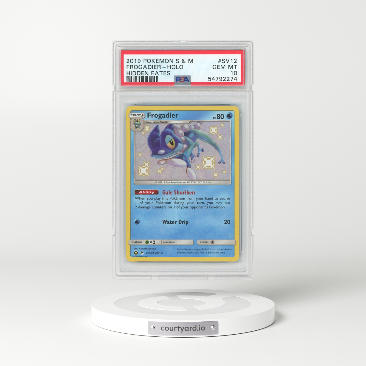 2019 Hidden Fates #SV12 Frogadier - Holo (PSA 10 GEM MINT)