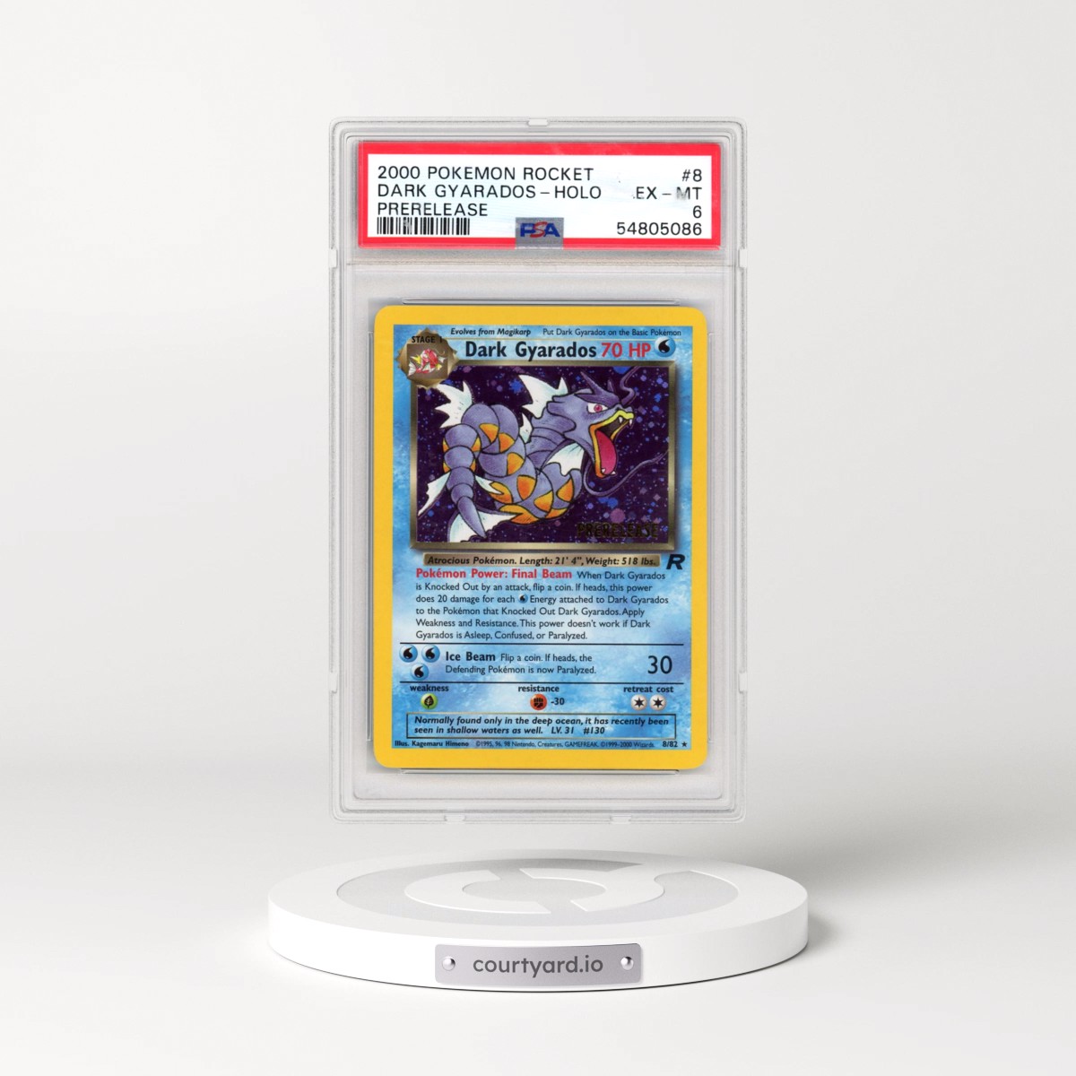 1999 Team Rocket #8 Dark Gyarados - League Prerelease Promo (PSA 6 EX-MT)