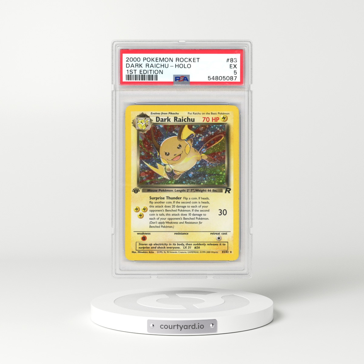 2000 Team Rocket #83 Dark Raichu - 1st Edition Holo (PSA 5 EX)