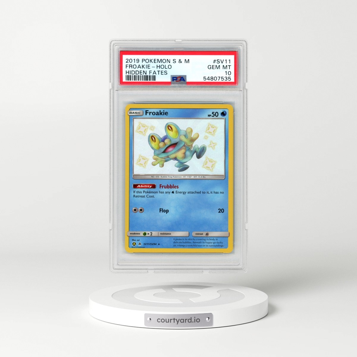2019 Pokémon Sun & Moon Hidden Fates #SV11 Froakie - Holo (PSA 10 GEM MINT)