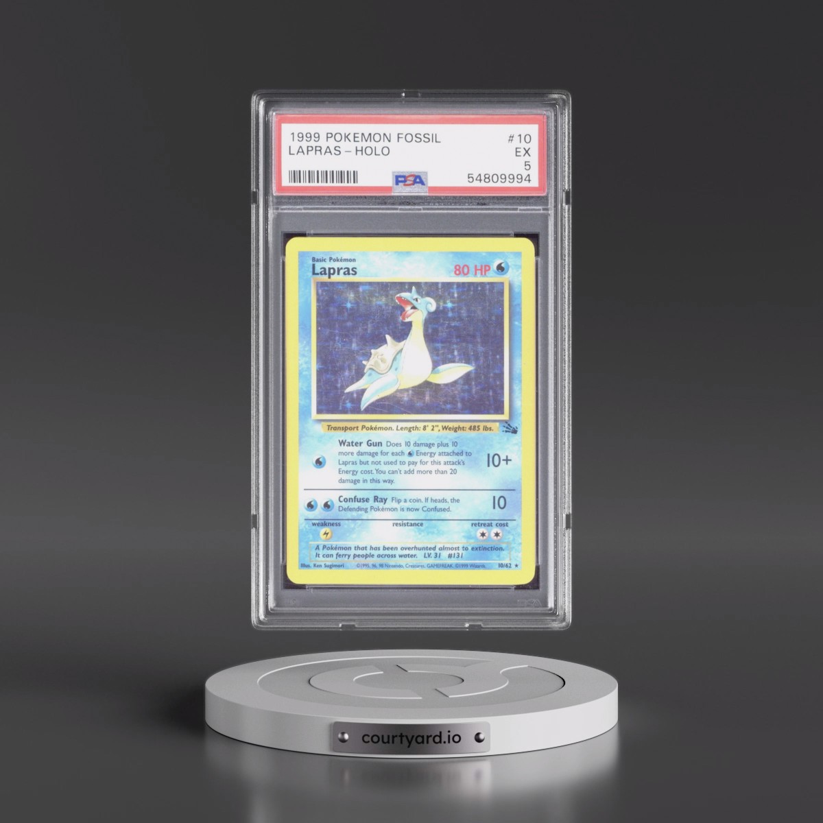 1999 Pokémon Fossil #10 Lapras - Holo (PSA 5 EX)