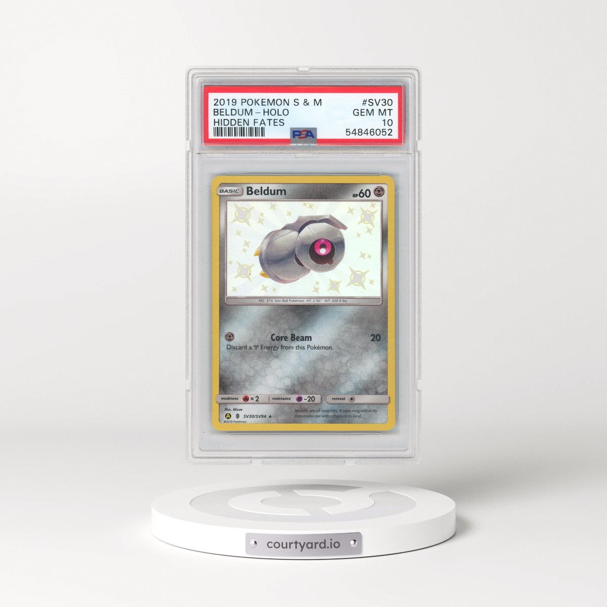 2019 Pokémon Sun & Moon Hidden Fates #SV30 Beldum - Holo (PSA 10 GEM MINT)