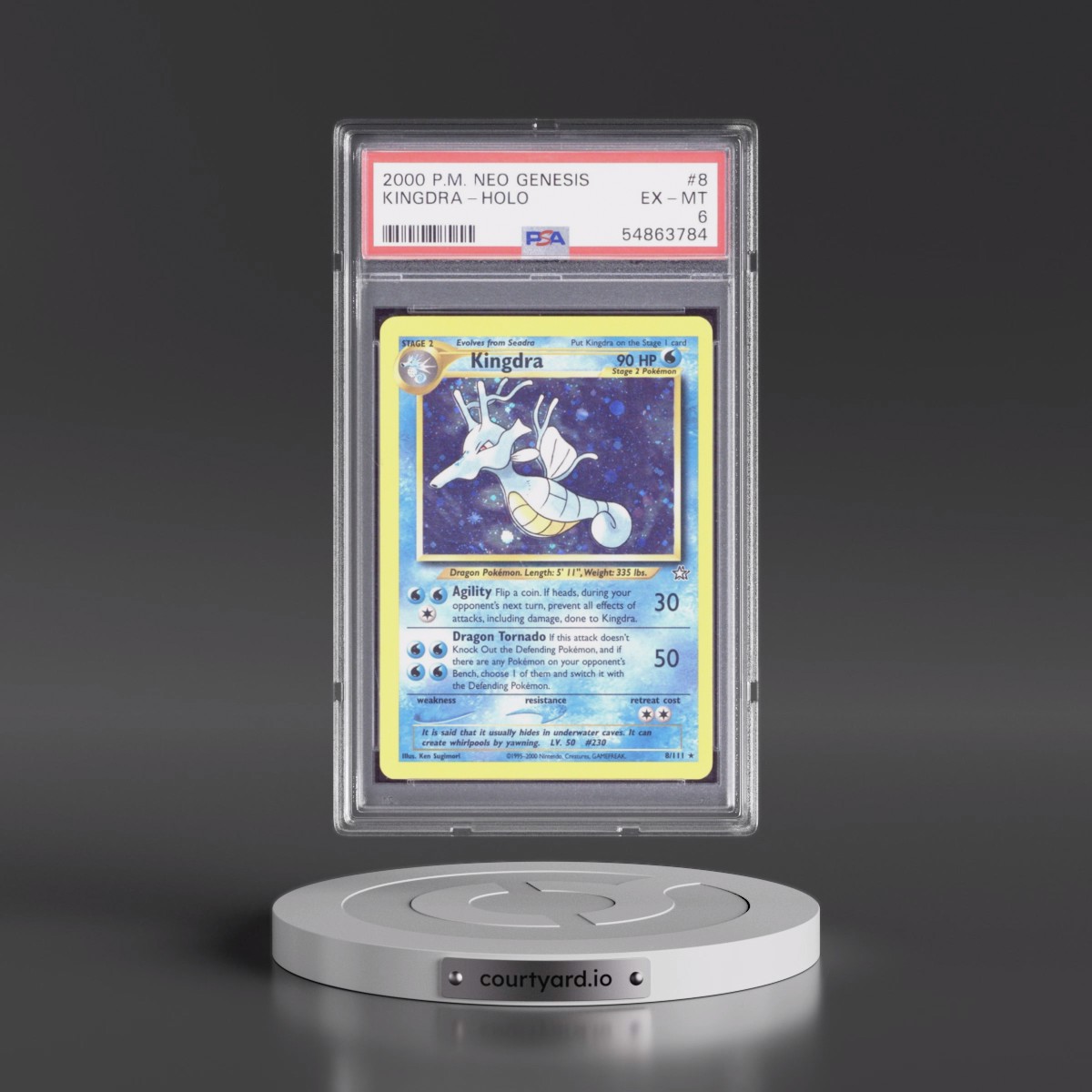 2000 Pokémon Neo Genesis #8 Kingdra - Holo (PSA 6 EX-MT)
