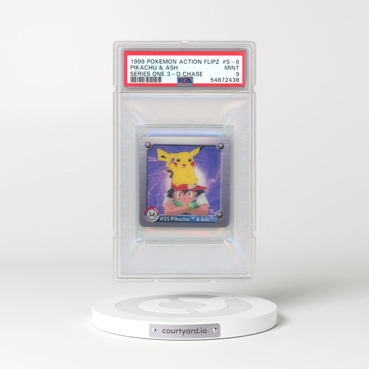1999 Pokémon Action Flipz Series One 3-D Chase #S-6 Pikachu & Ash (PSA 9 MINT)