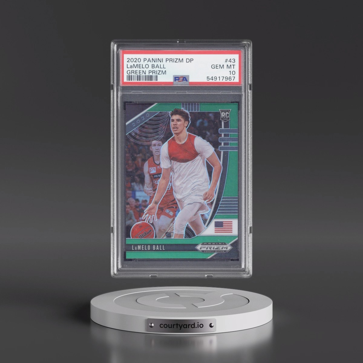 2020 Panini Prizm Draft Picks LaMelo Ball - Green Prizm #43 PSA 10