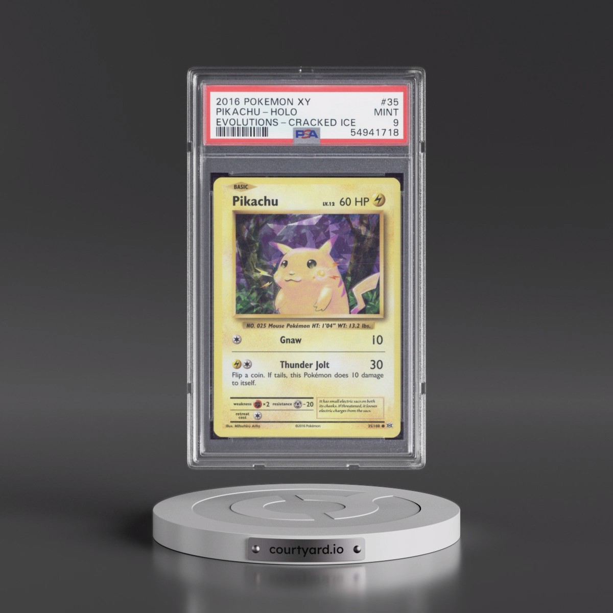 2016 Pokémon XY Evolutions #35 Pikachu - Holo Cracked Ice (PSA 9 MINT)