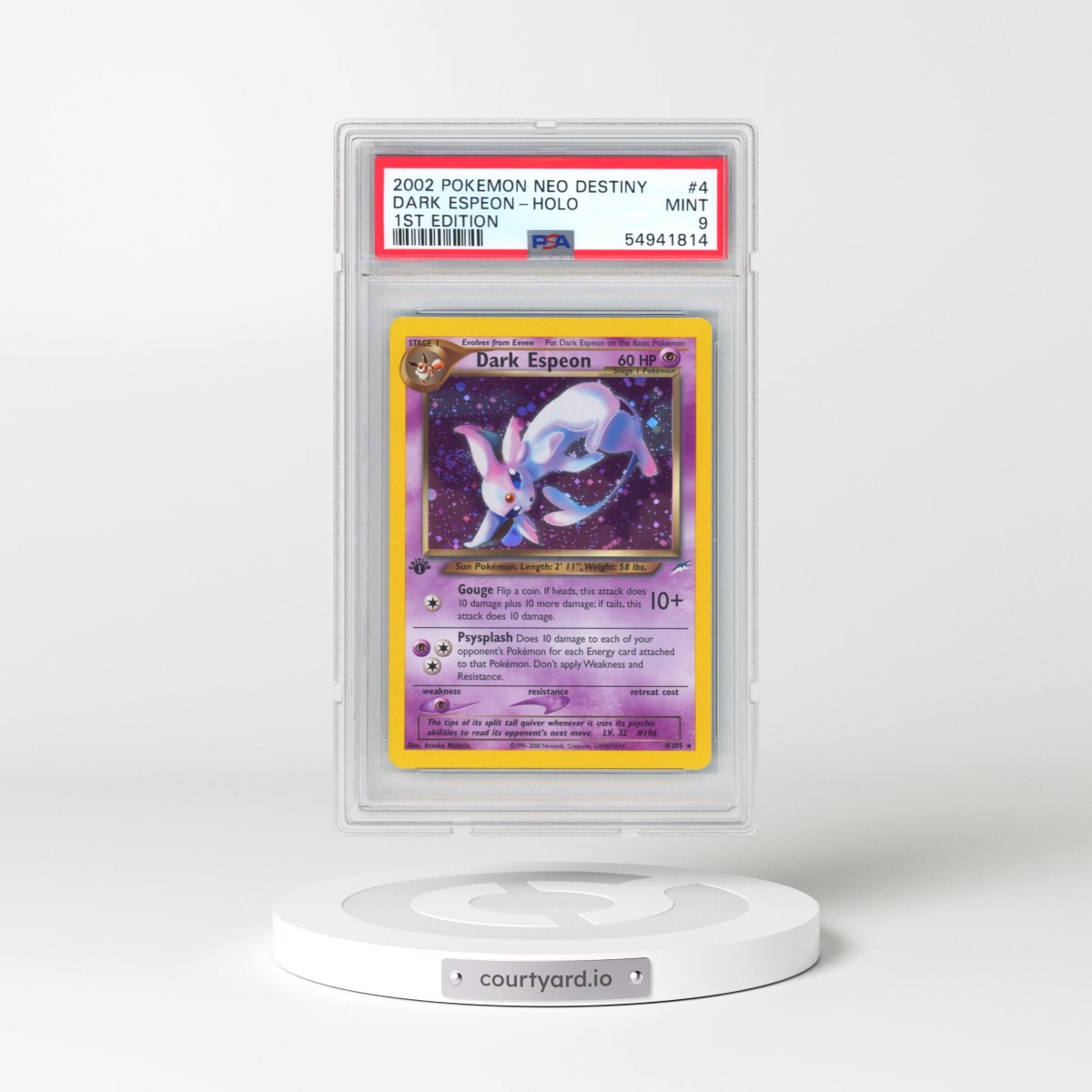 2002 Pokémon Neo Destiny #4 Dark Espeon - 1st Edition Holo (PSA 9 MINT)