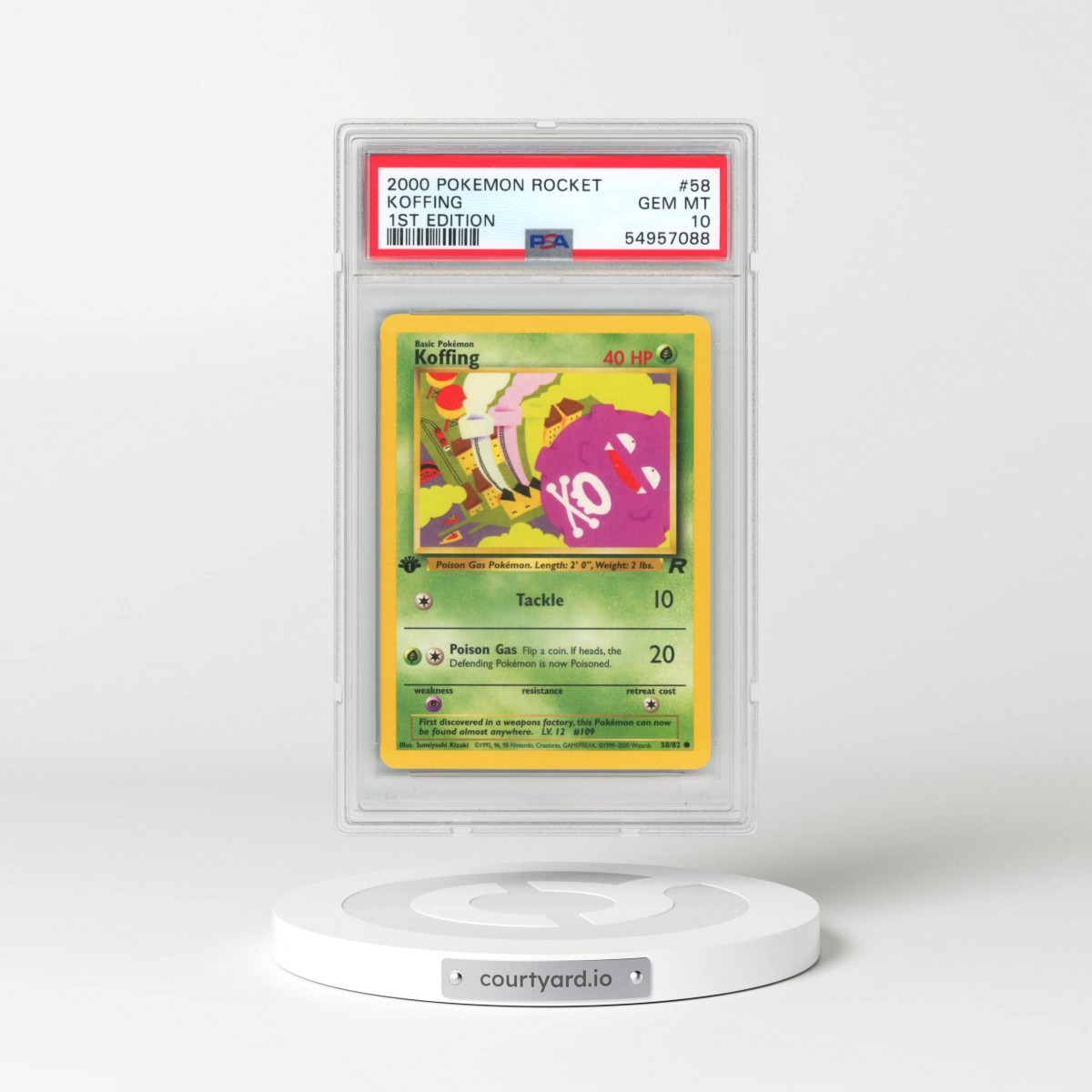 2000 Pokémon Rocket #58 Koffing - 1st Edition (PSA 10 GEM MINT)