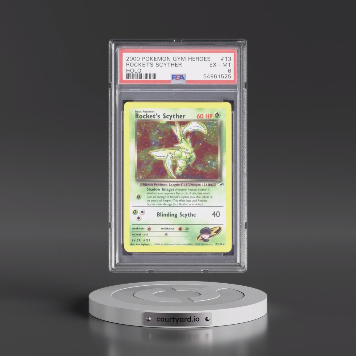 2000 Pokémon Gym Heroes Rocket's Scyther - Holo #13 PSA 6