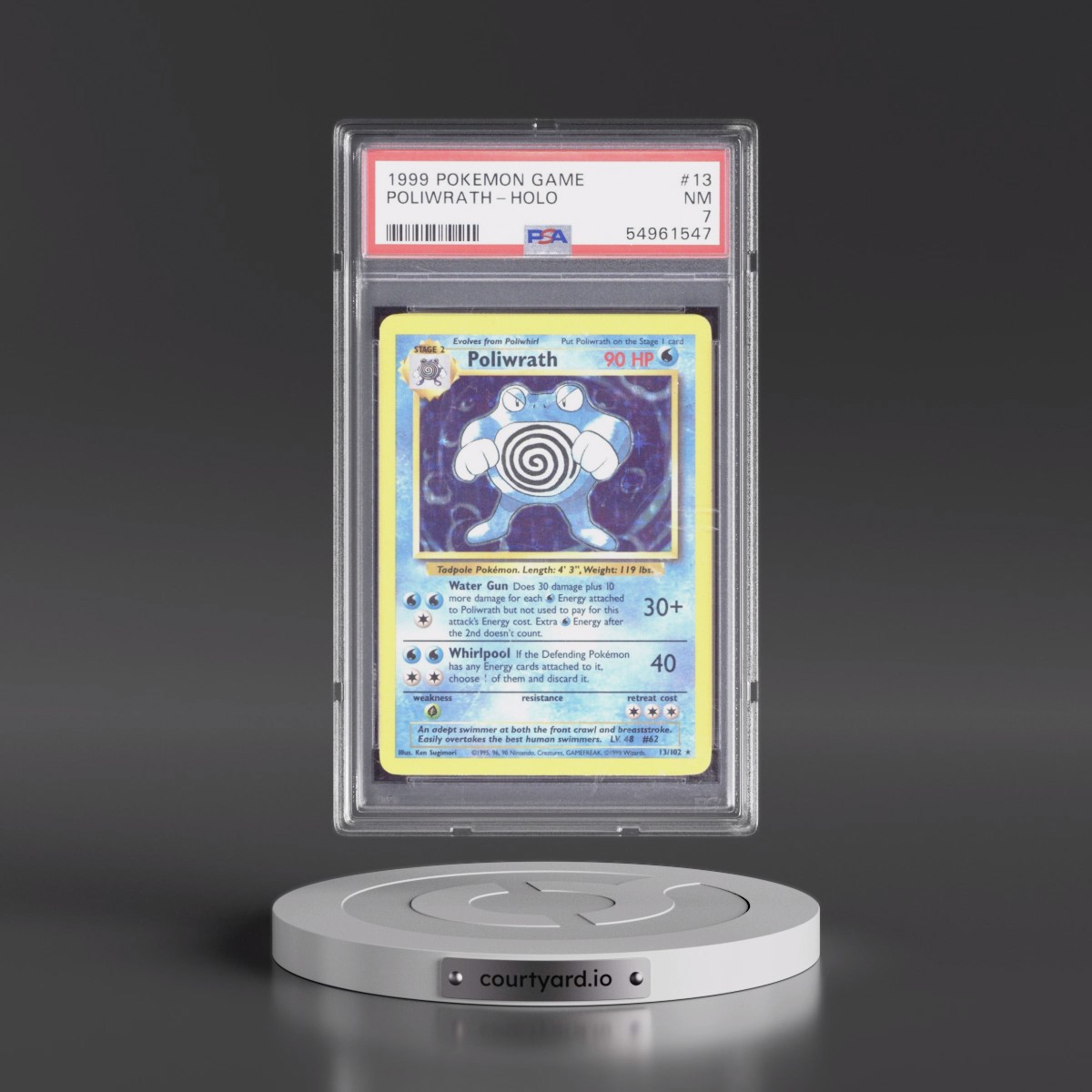 1999 Pokémon Game #13 Poliwrath - Holo (PSA 7 NM)