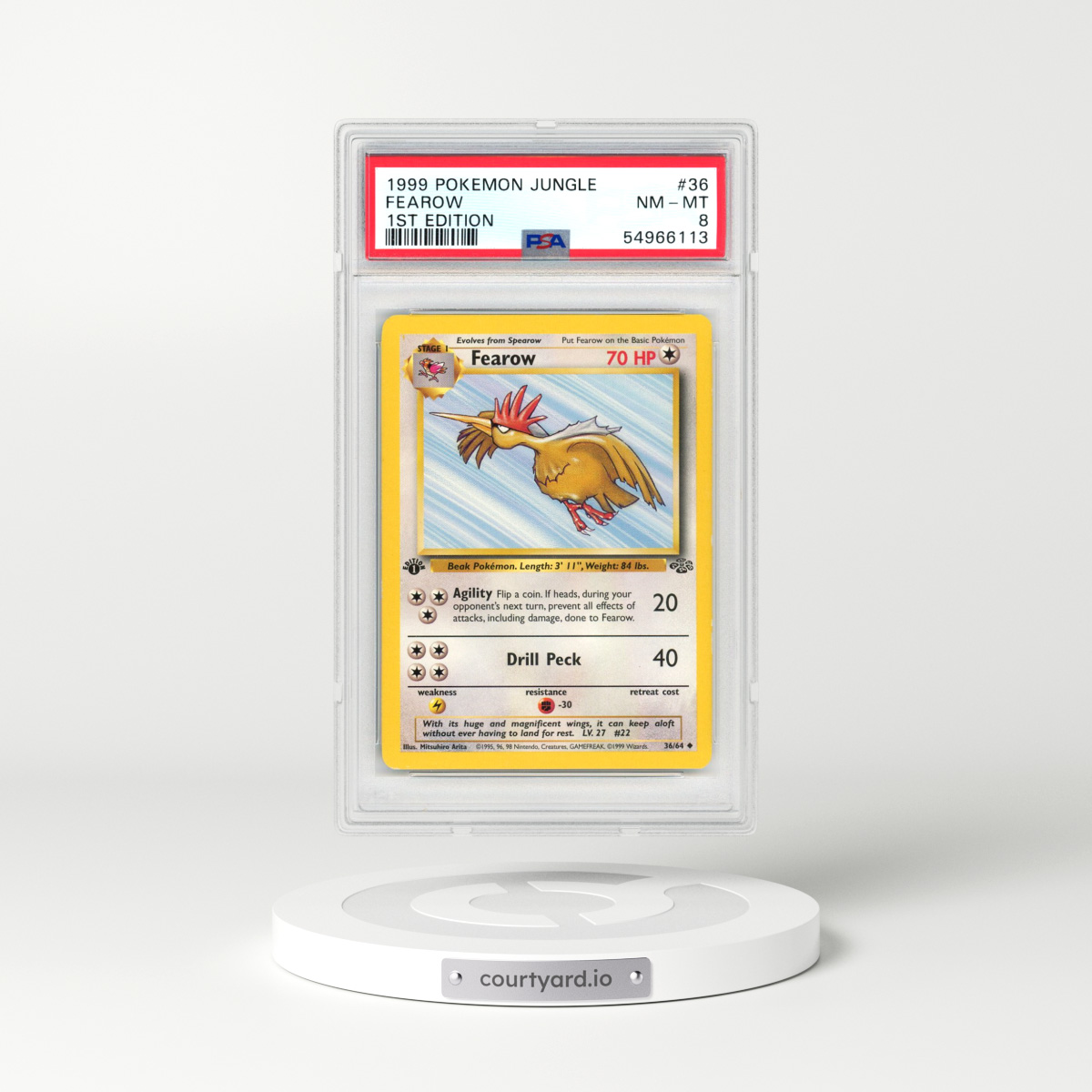 1999 Pokémon Jungle #36 Fearow - 1st Edition (PSA 8 NM-MT)