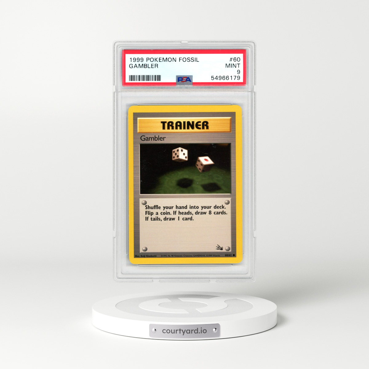 1999 Pokémon Fossil #60 Gambler (PSA 9 MINT)