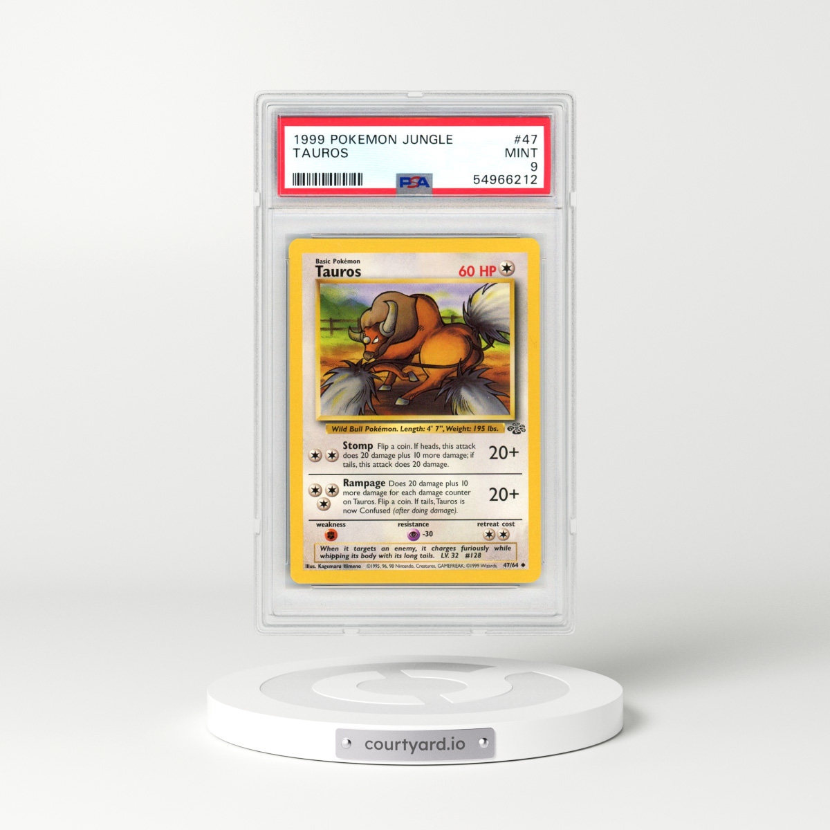 1999 Pokémon Jungle #47 Tauros (PSA 9 MINT)