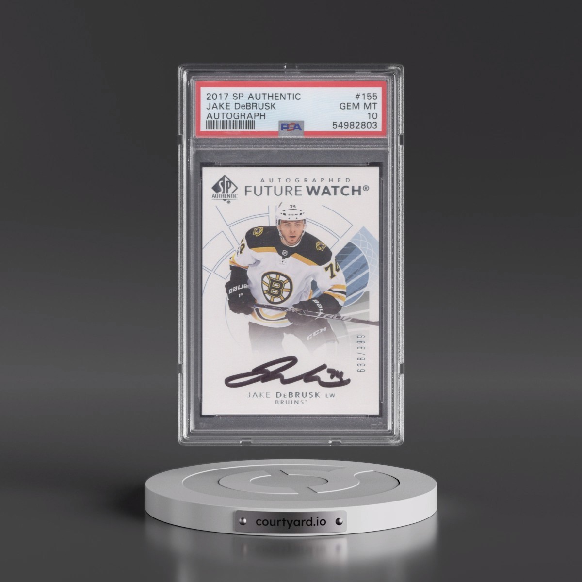 2017 SP Authentic Jake DeBrusk - Autograph #155 PSA 10