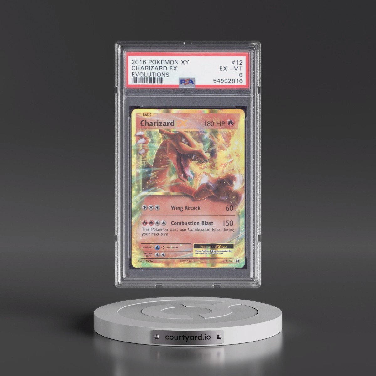 2016 Pokémon XY Evolutions #12 Charizard EX - Holo (PSA 6 EX-MT)