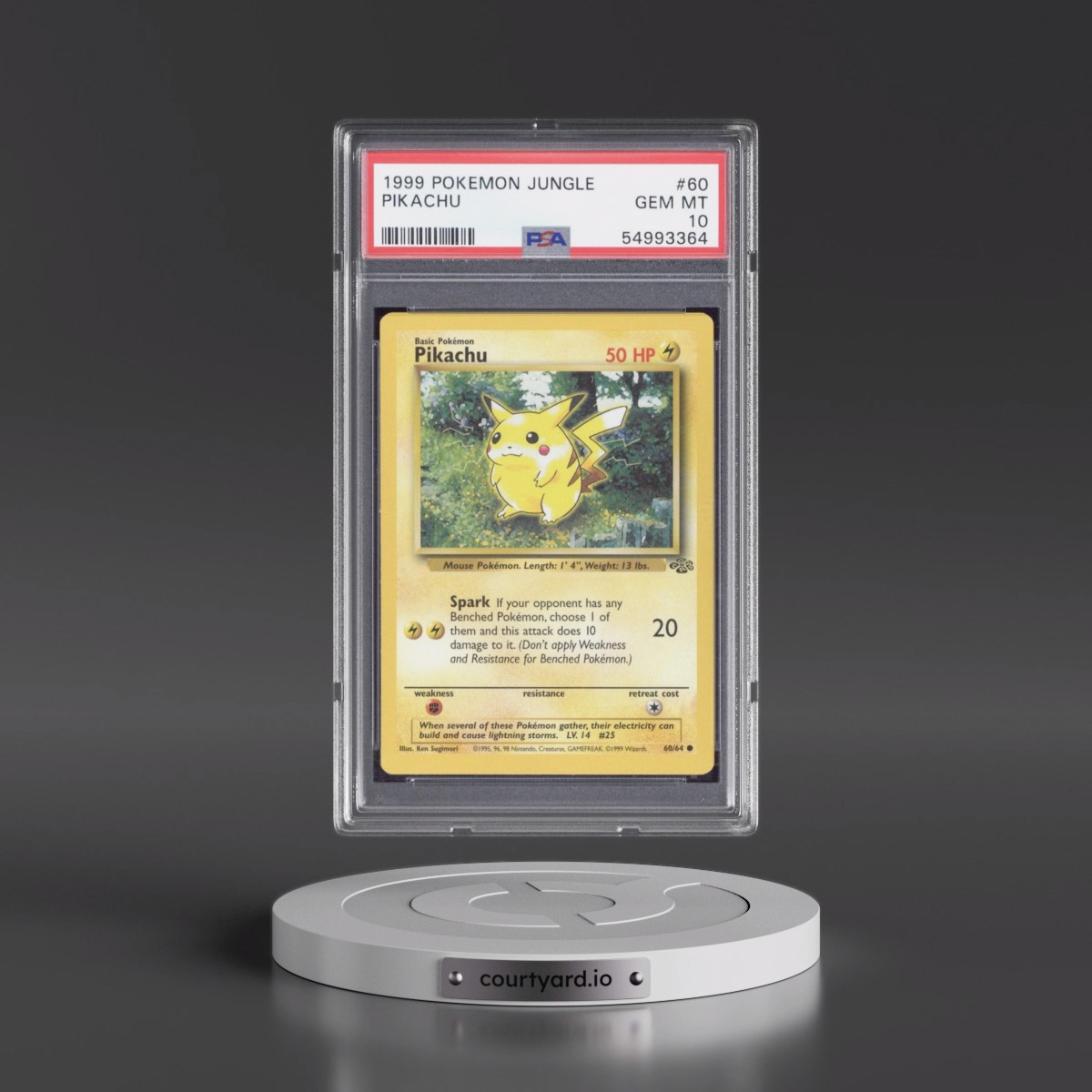 1999 Pokémon Jungle #60 Pikachu (PSA 10 GEM MINT)