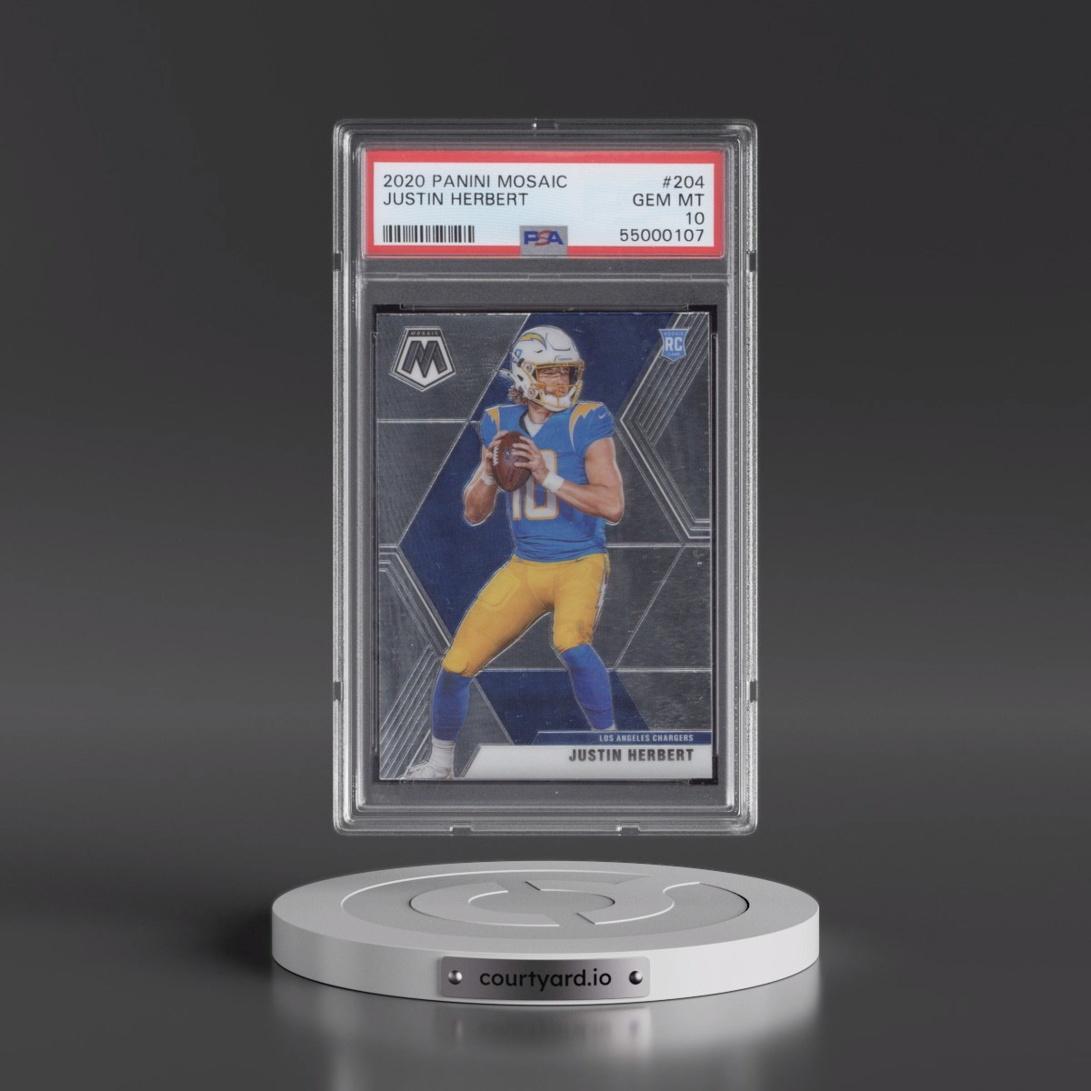 2020 Panini Mosaic #204 Justin Herbert (PSA 10 GEM MINT)