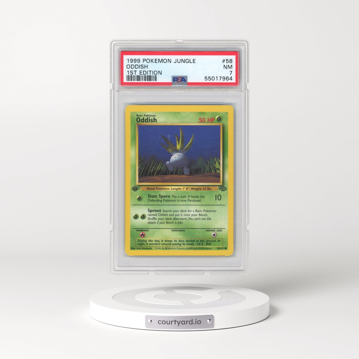 1999 Pokémon Jungle #58 Oddish - 1st Edition (PSA 7 NM)