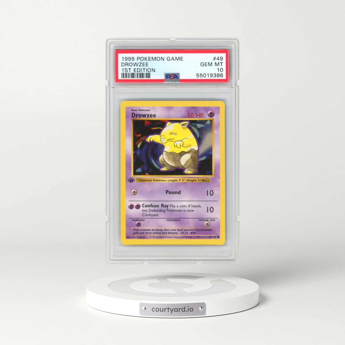 1999 Pokémon Game #49 Drowzee - 1st Edition (PSA 10 GEM MINT)