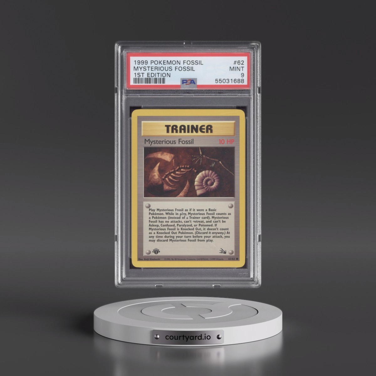 1999 Pokémon Fossil #62 Mysterious Fossil - 1st Edition (PSA 9 MINT)