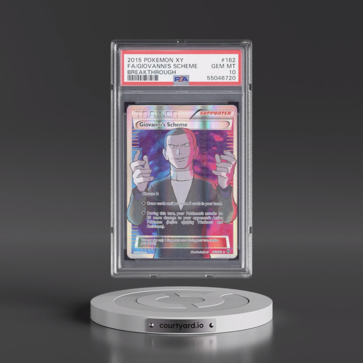 2015 Pokémon XY Breakthrough #162 Giovanni's Scheme - Full Art (PSA 10 GEM MINT)