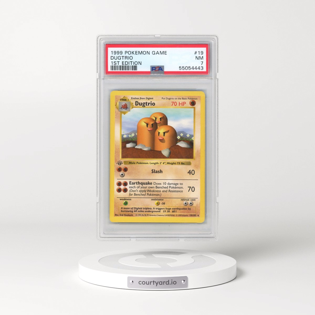 1999 Pokémon Game #19 Dugtrio - 1st Edition (PSA 7 NM)