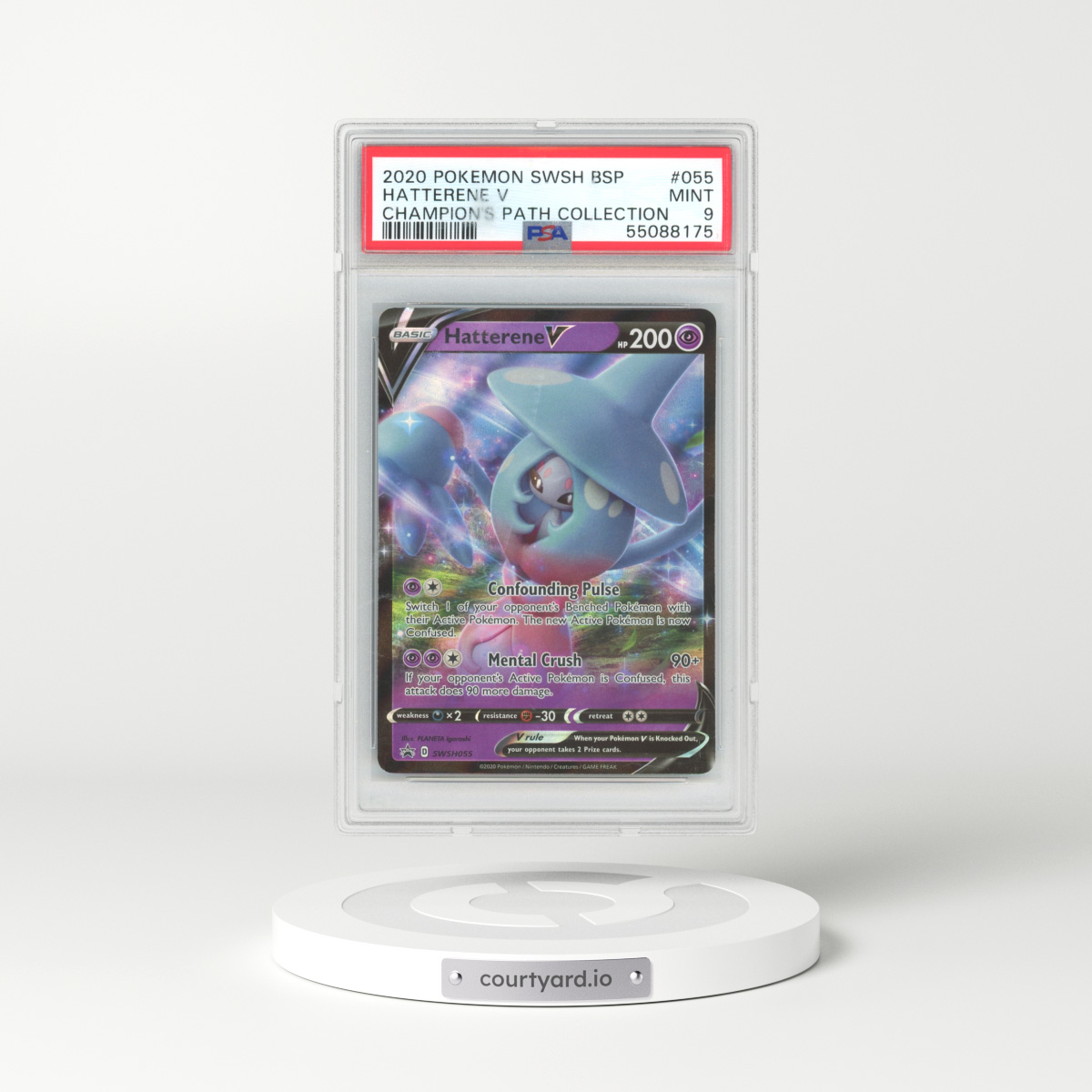 2020 Sword & Shield Promos #55 Hatterene V - Full Art Holo (PSA 9 MINT)