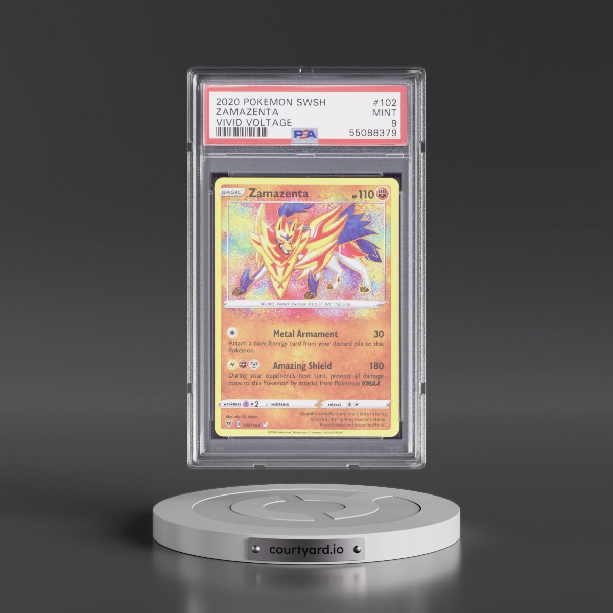 2020 Pokémon Sword & Shield Vivid Voltage #102 Zamazenta (PSA 9 MINT)
