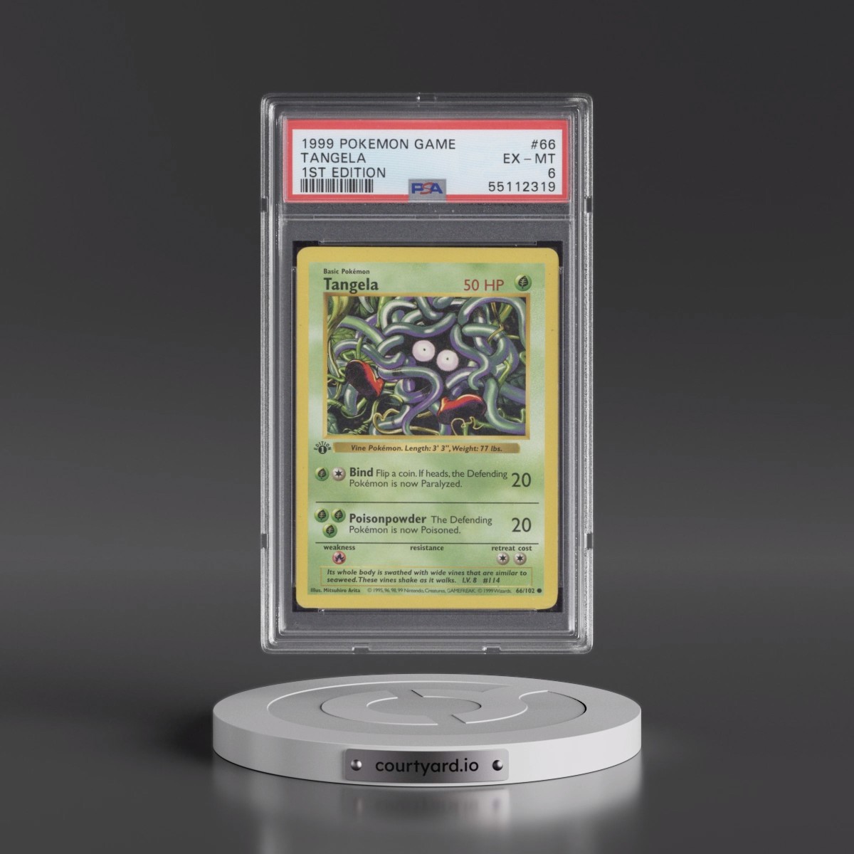 1999 Pokémon Game #66 Tangela - 1st Edition (PSA 6 EX-MT)