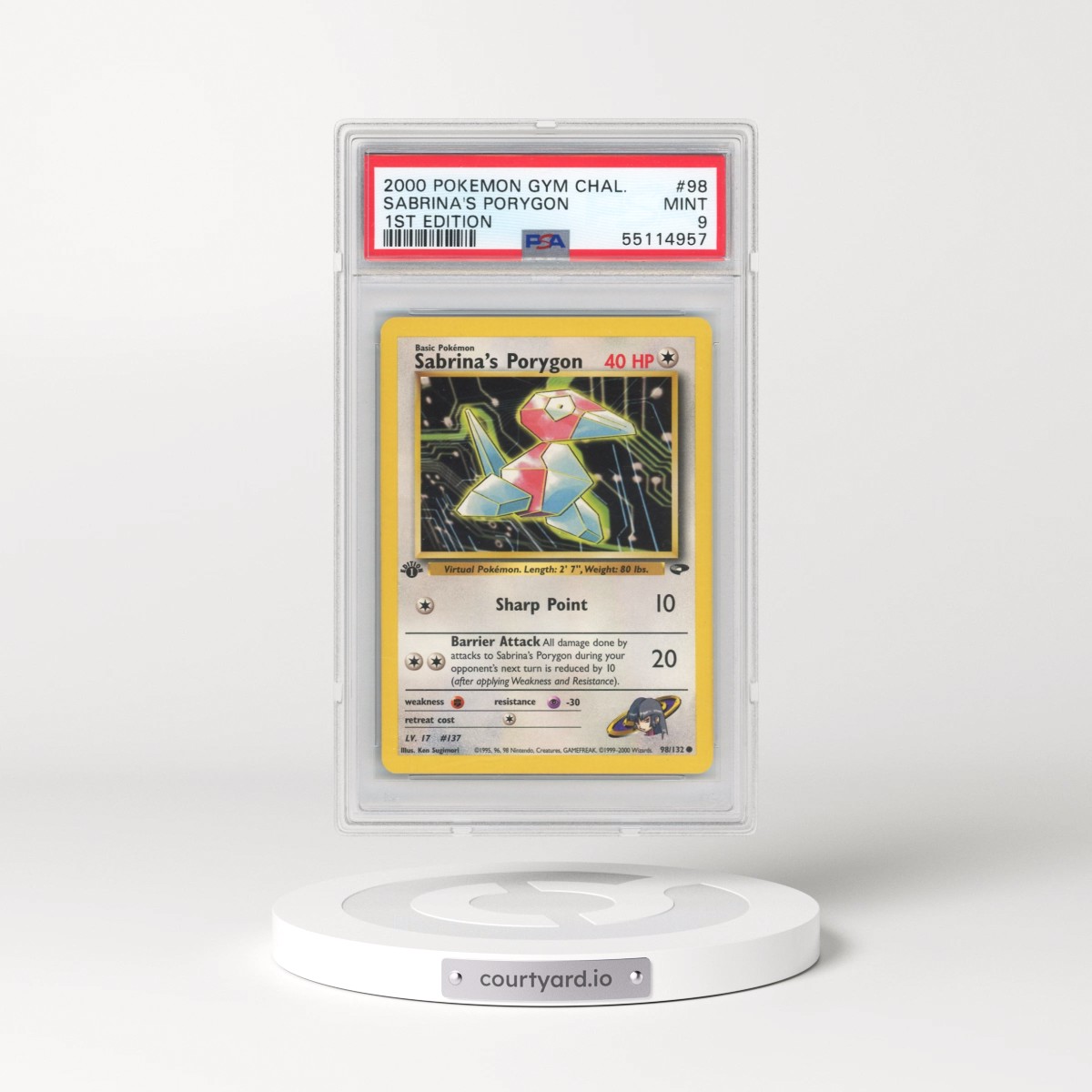 2000 Pokémon Gym Challenge #98 Sabrina's Porygon - 1st Edition (PSA 9 MINT)