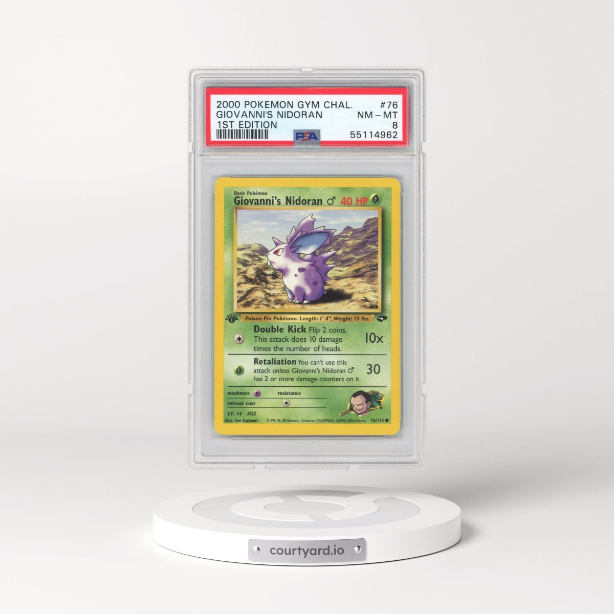 2000 Pokémon Gym Challenge #76 Giovanni's Nidoran - 1st Edition (PSA 8 NM-MT)