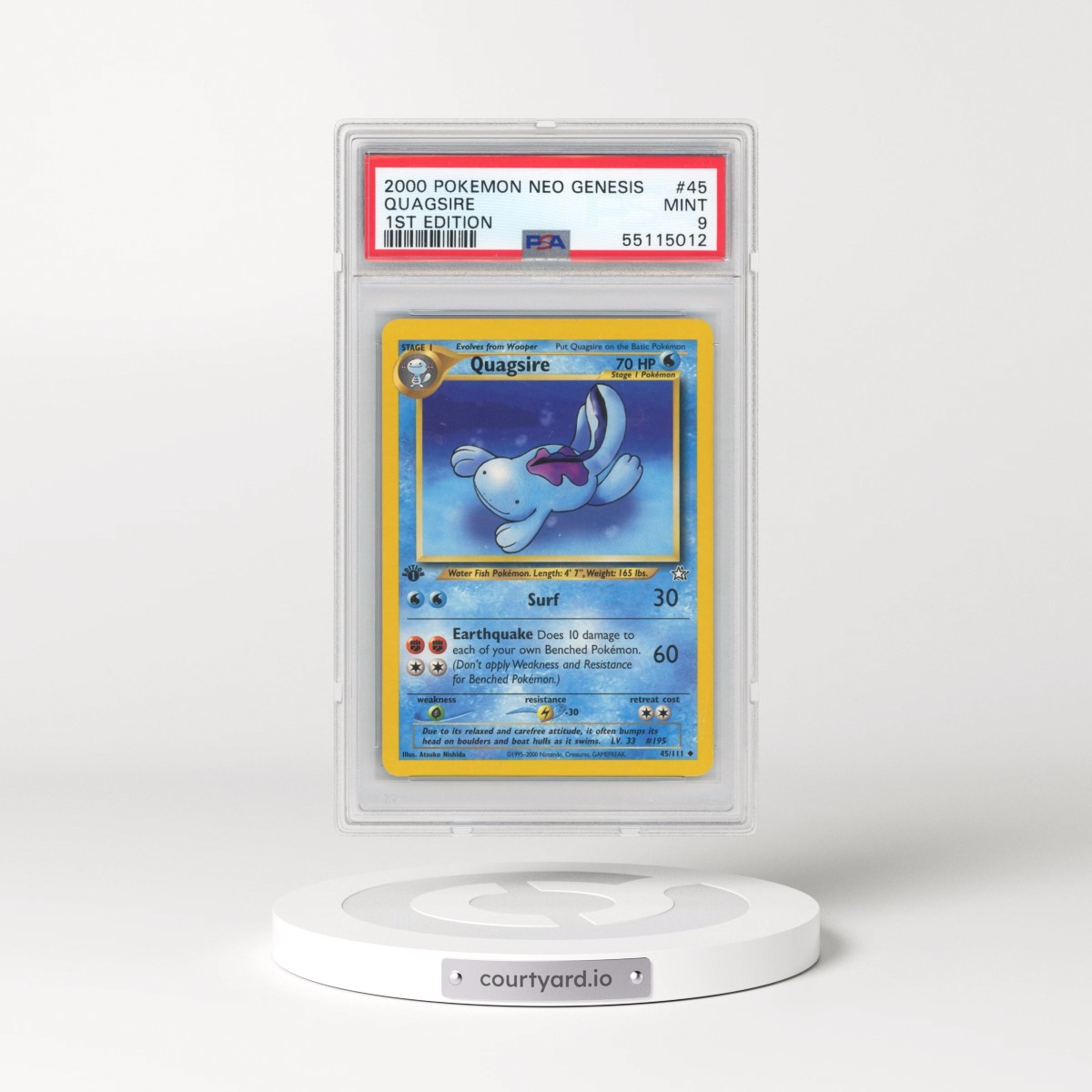 2000 Pokémon Neo Genesis #45 Quagsire - 1st Edition (PSA 9 MINT)